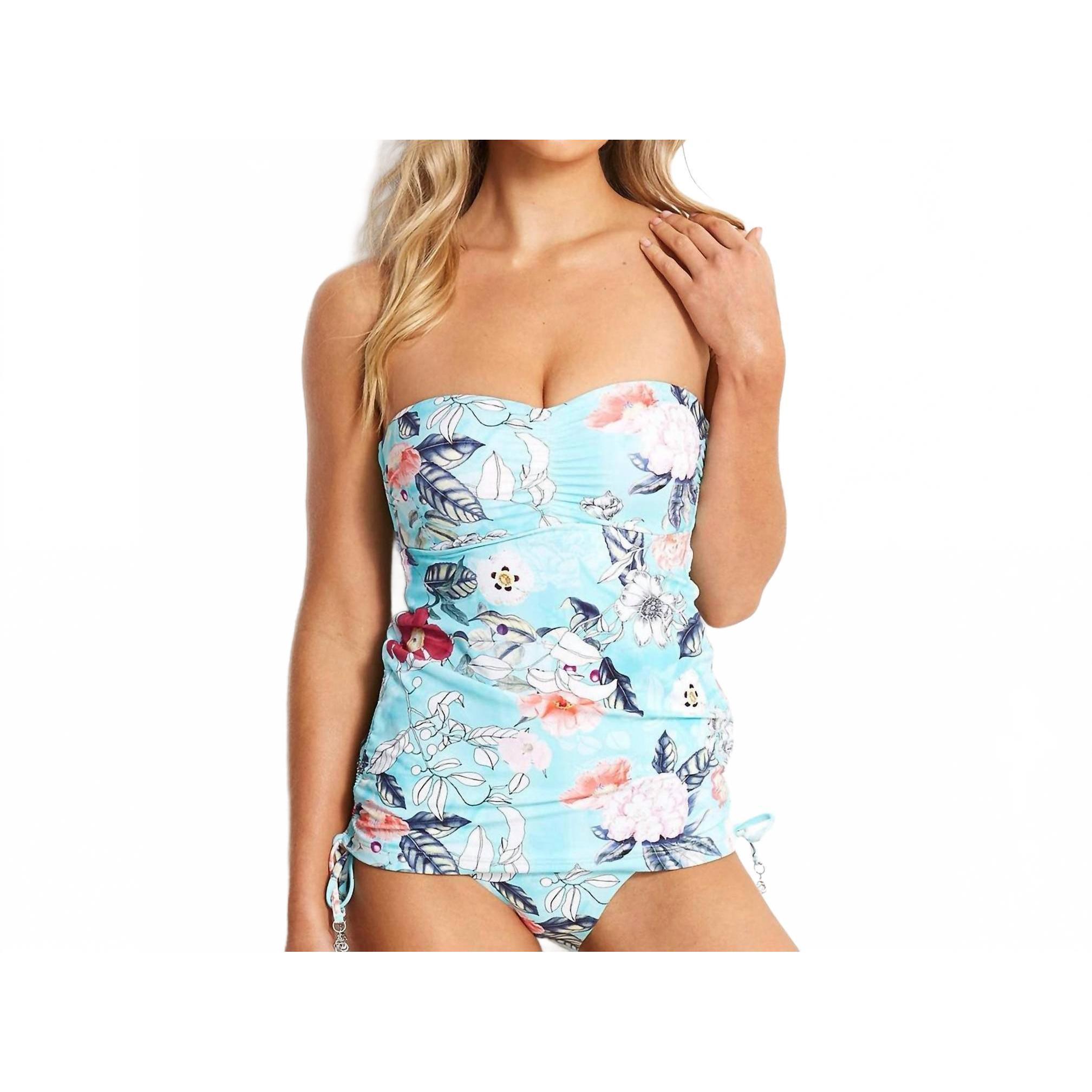 New Seafolly Modern Love Dd Bandeau Singlet Tankini Top In Iceberg